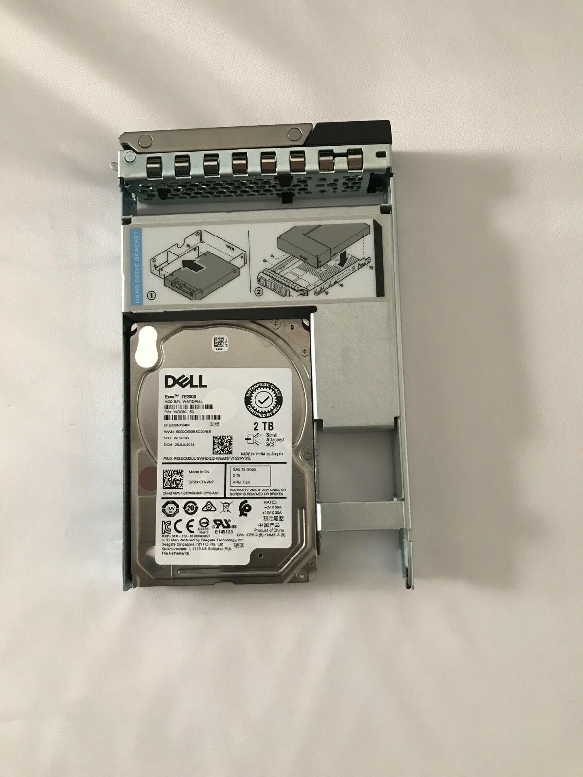 0TMVN7 DELL ST2000NX0463 3.5" 2TB 7.2K 12Gbs SAS HDD R540 R740 R440 R540 TMVN7