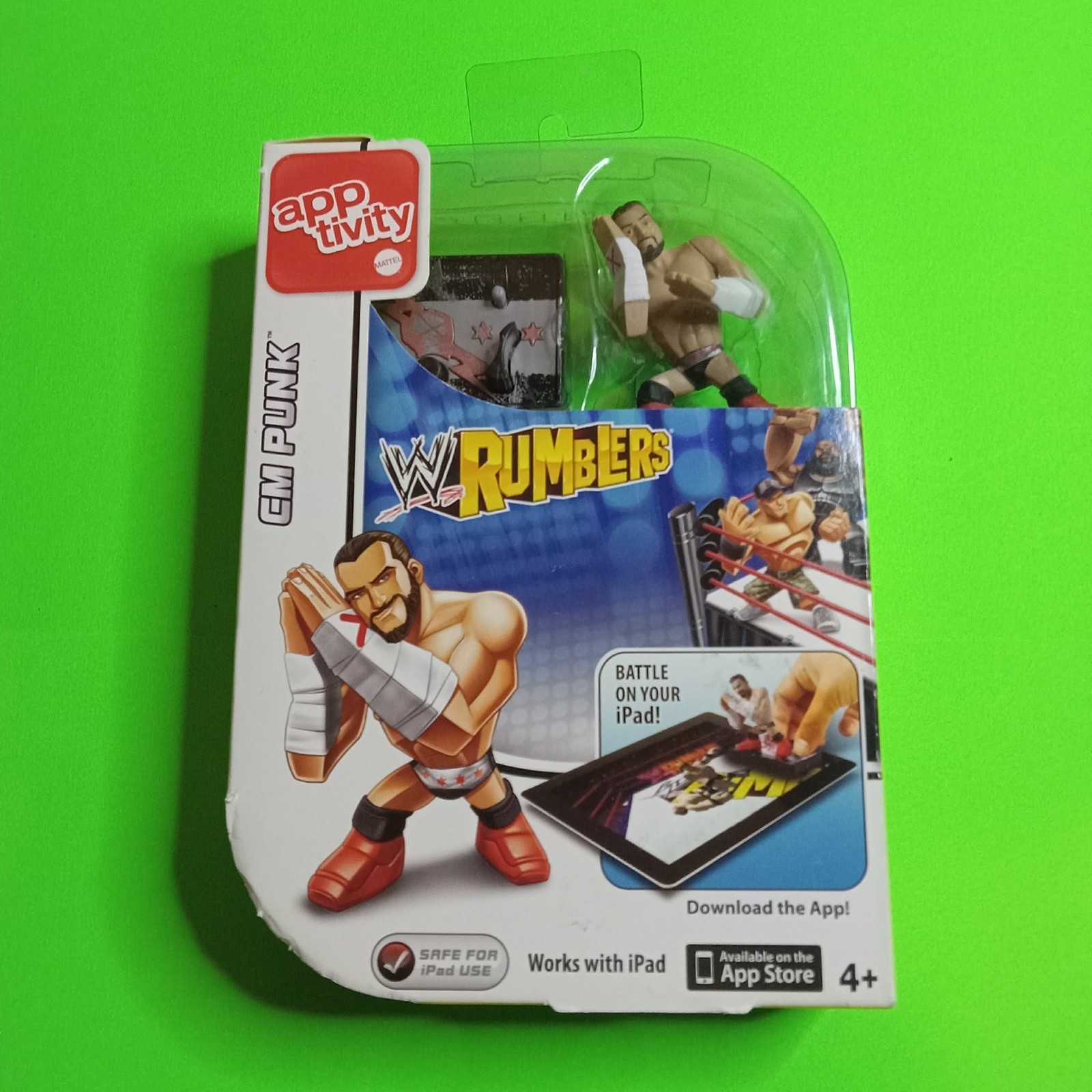 WWE WWF MATTEL CM PUNK RUMBLERS APPTIVITY WRESTLING FIGURE. NEW