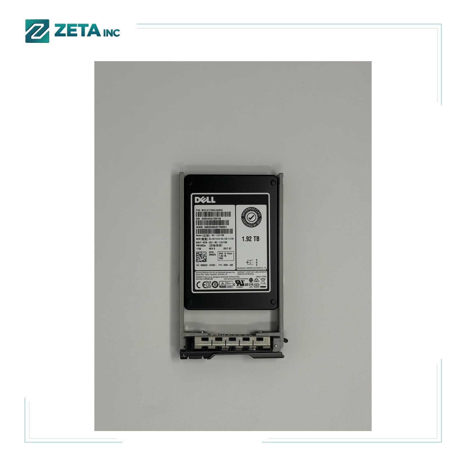 086DD DELL 1.92TB SAS 12GBPS READ INTENSIVE 512E 2.5INCH SSD 0086DD MZ-ILS1T9B
