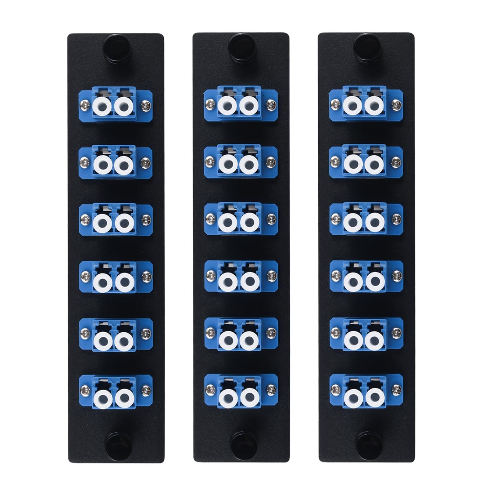 3 PCS LGX Compatible Fiber Patch Panel 6 Singlemode Blue Duplex LC Adapter