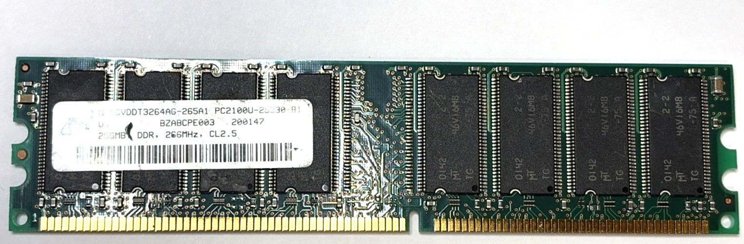 ✅ Gordon Gekko Holdings ✅ Micron 256MB DDR-266 PC2100 UDIMM (MT16VDDT3264AG-256A