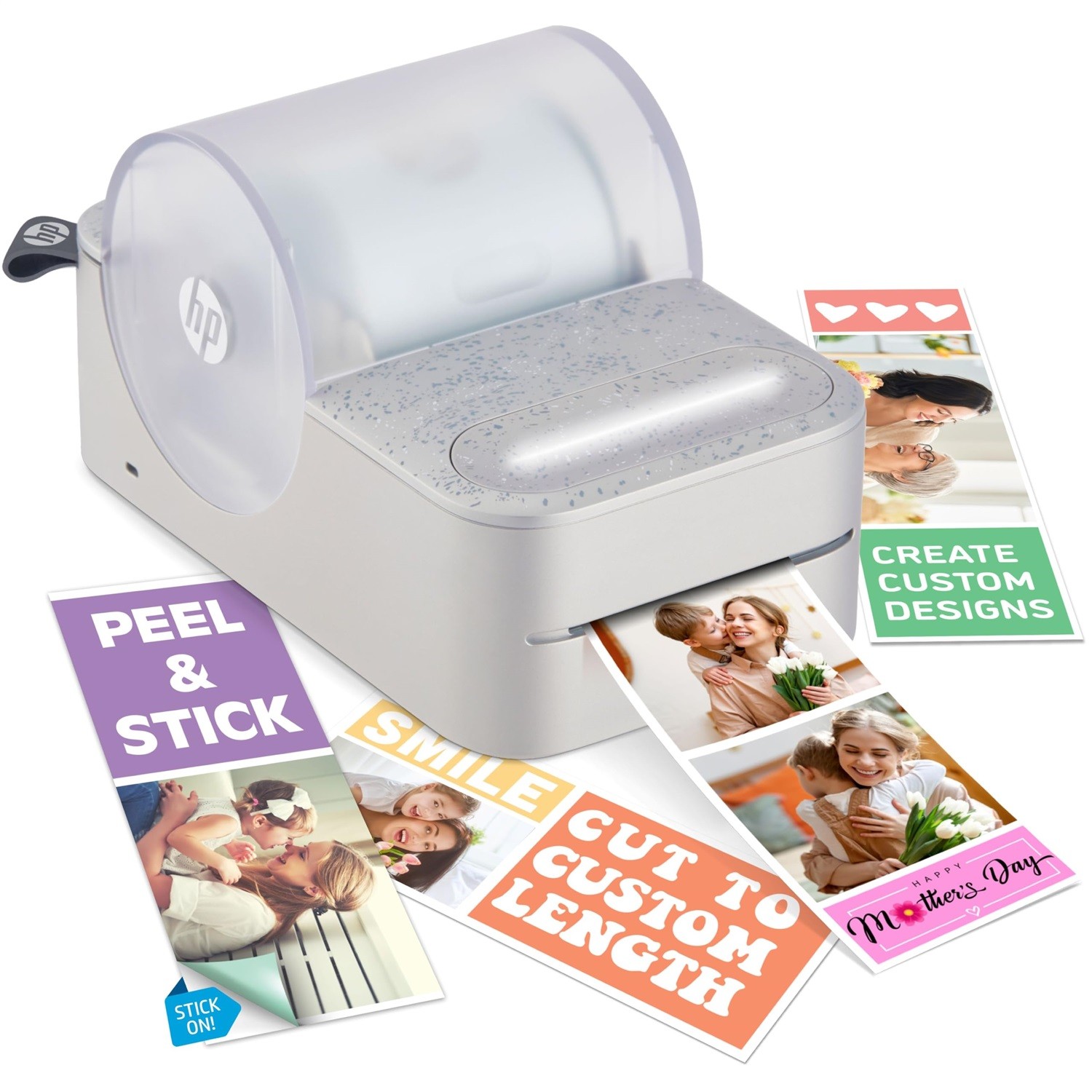 HP Sprocket Panorama Instant Label Photo Printer Zink Paper Prints - White