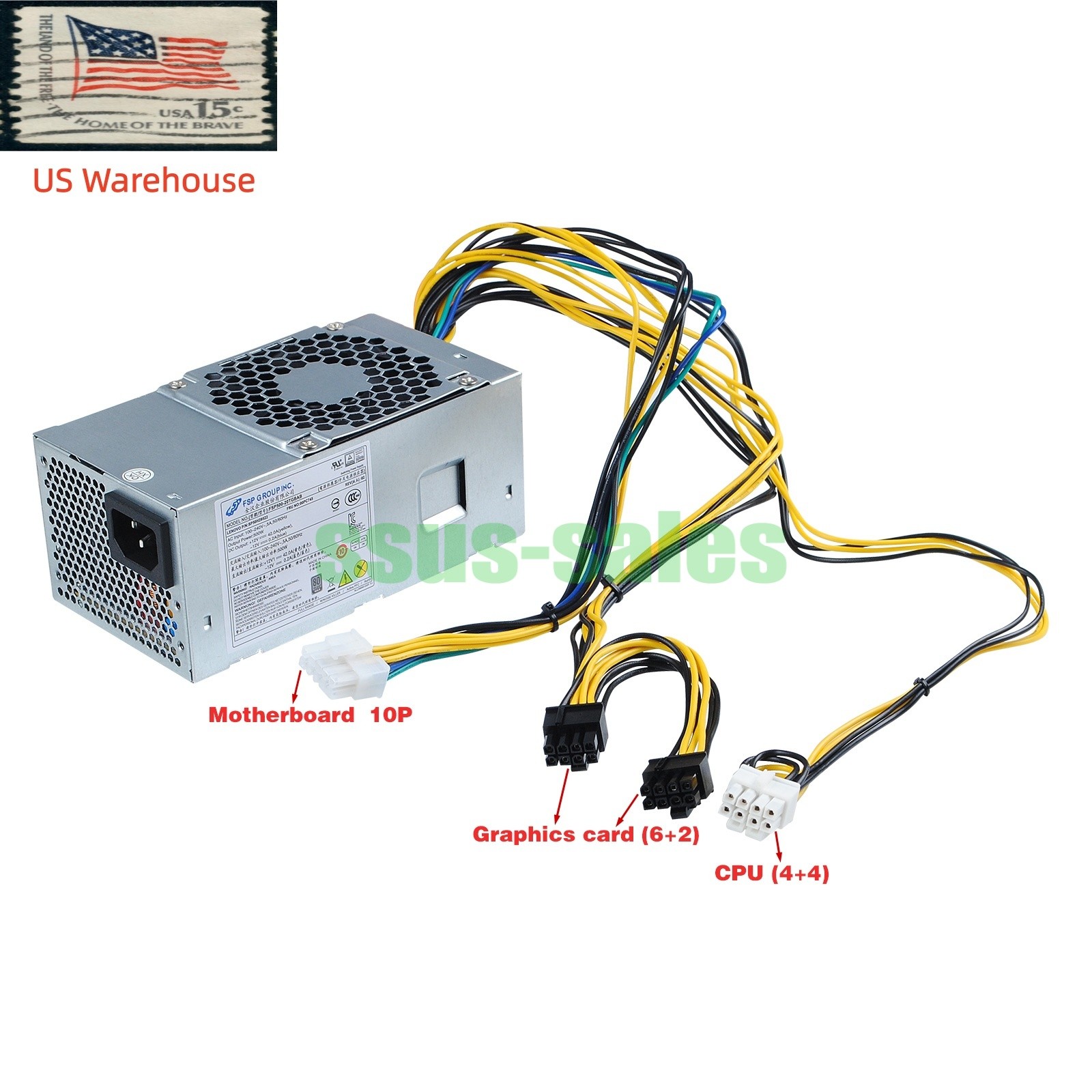 NEW FSP500-20TGBAB 500W TFX PSU 10Pin+4Pin Dual 8Pin PCIe For Lenovo M Series
