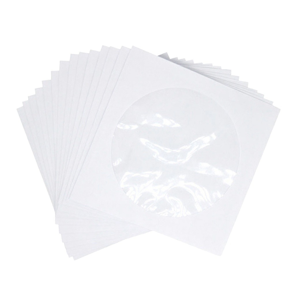 Reusable White Cd Storage Bags with Transparent Window for Travel and Home Use