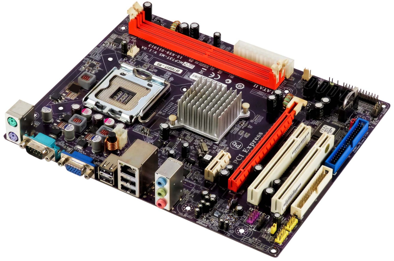 Motherboard ECS GF7050VT-M5 MCP73T-M5 SOCKET LGA775 DDR2 PCIe PCI mATX