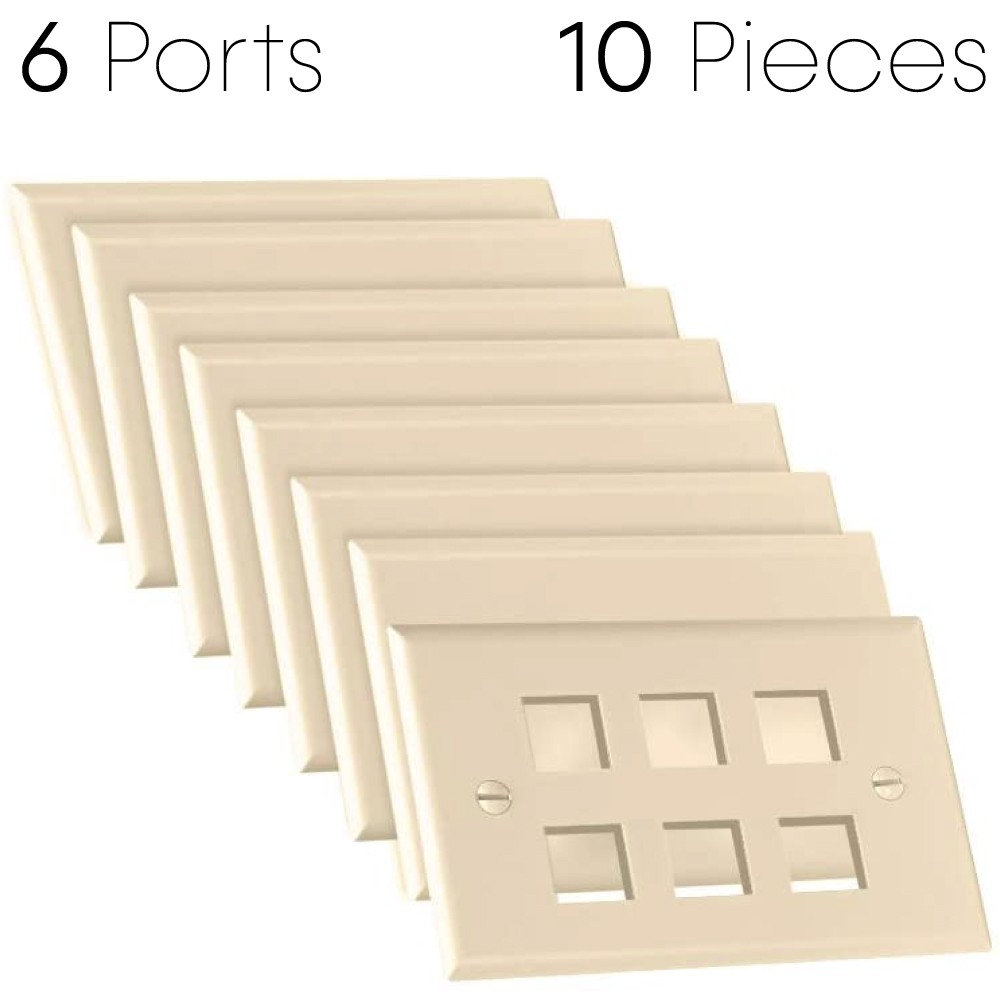 Keystone Wall Plate Single-Gang Keystone Jack Wallplate Snap-In Compatible Ivory
