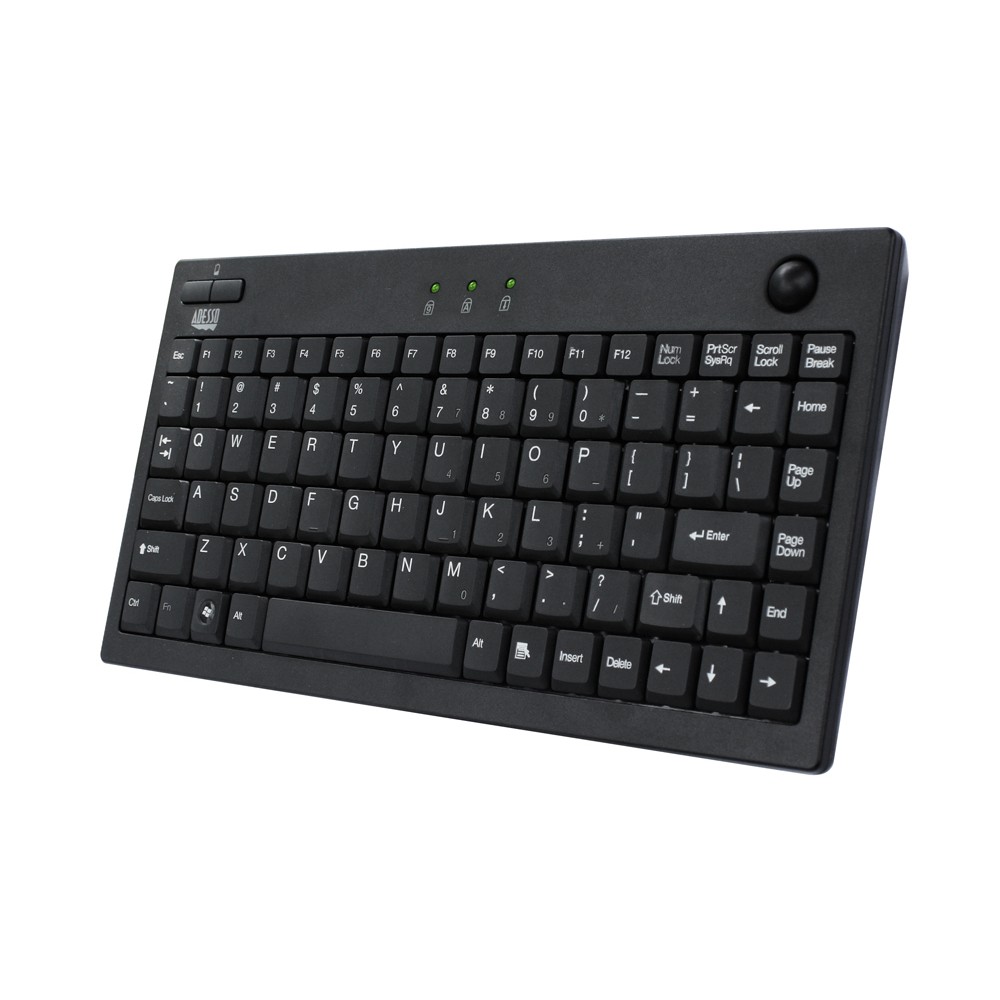 Adesso Akb-310Ub 89Key Mini Trackball Keyboard Usb Built-In Optical