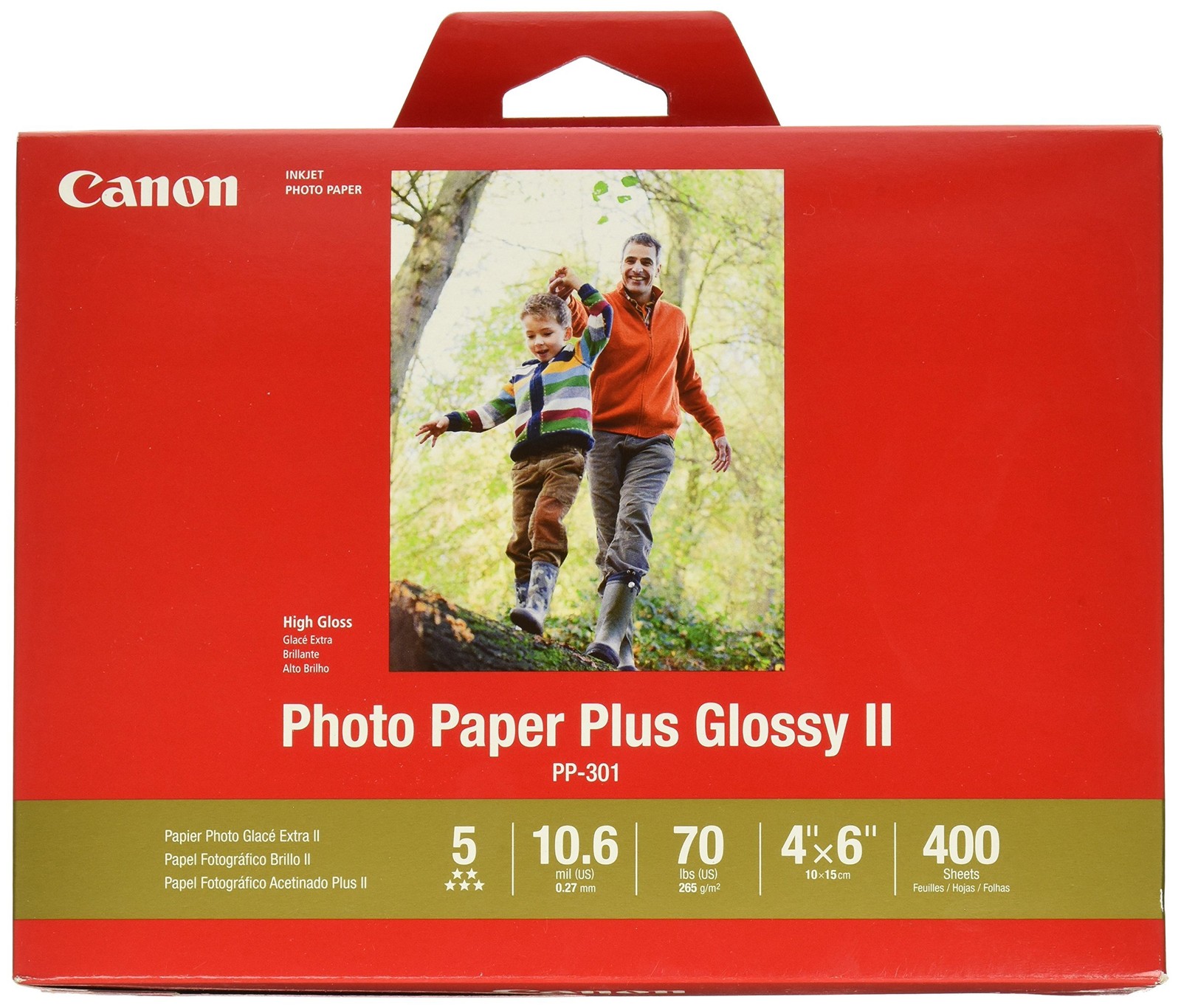 Canon Photo Paper Plus Glossy II 4x6 Inch 400 Sheets 1432C007