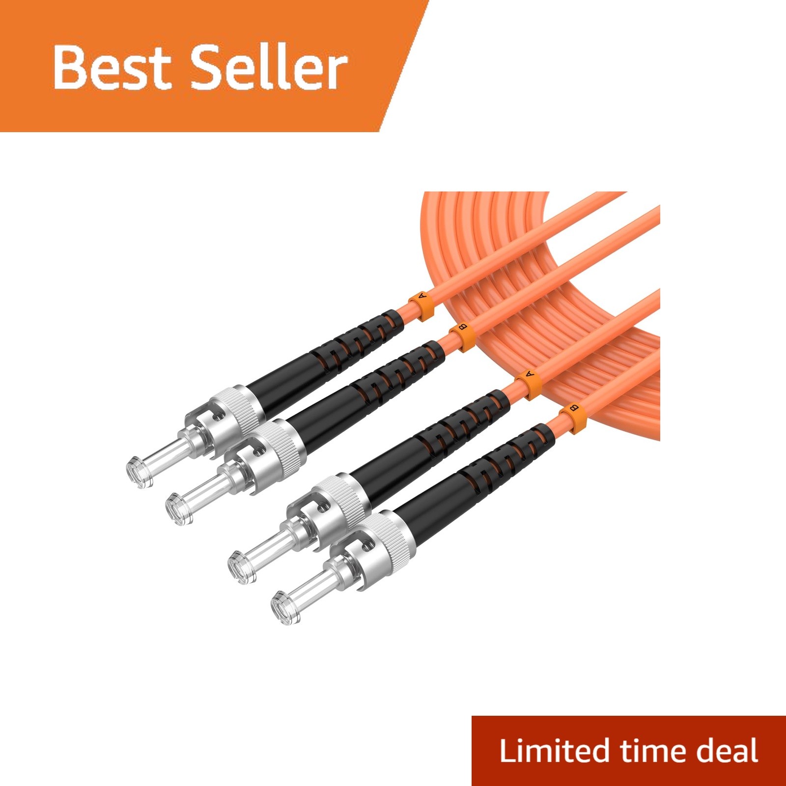 lidkew Fiber Optic Cable ST to ST, 30M/98FT