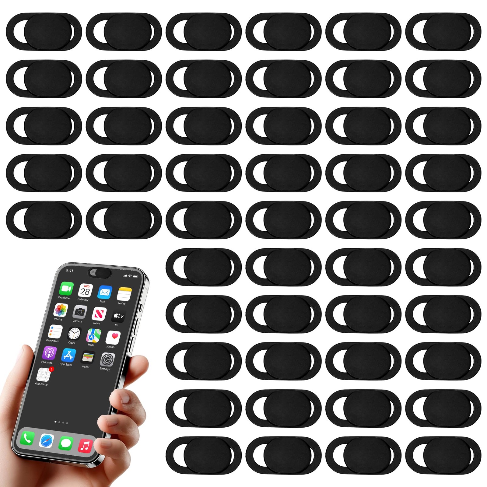 50 Pcs Webcam Cover Slide, Ultra-Thin Cell Phone Camera Cover