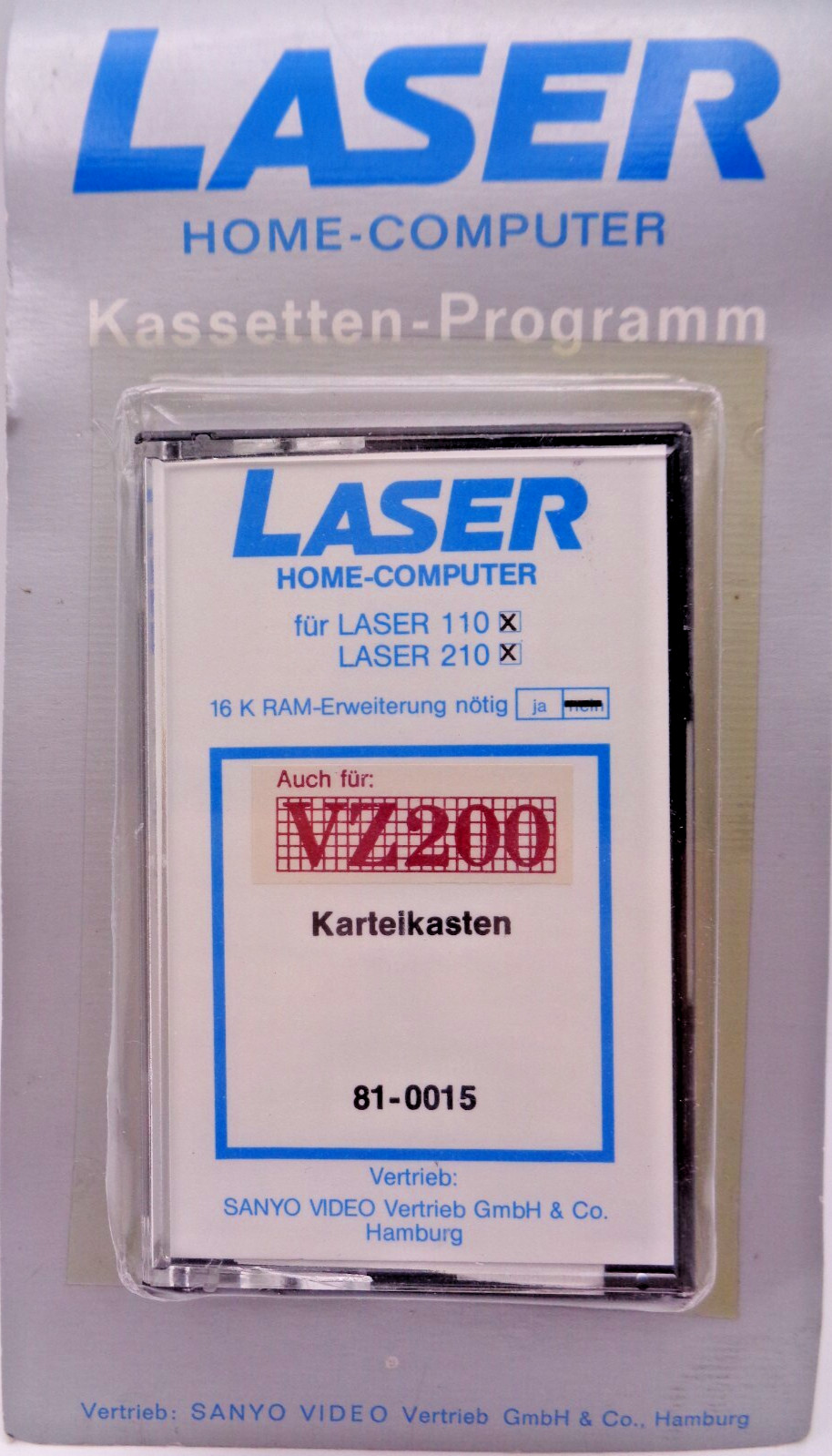 VTECH/SANYO LASER-200 & VZ-200 -- INDEX BOX (SANYO 81-0015)