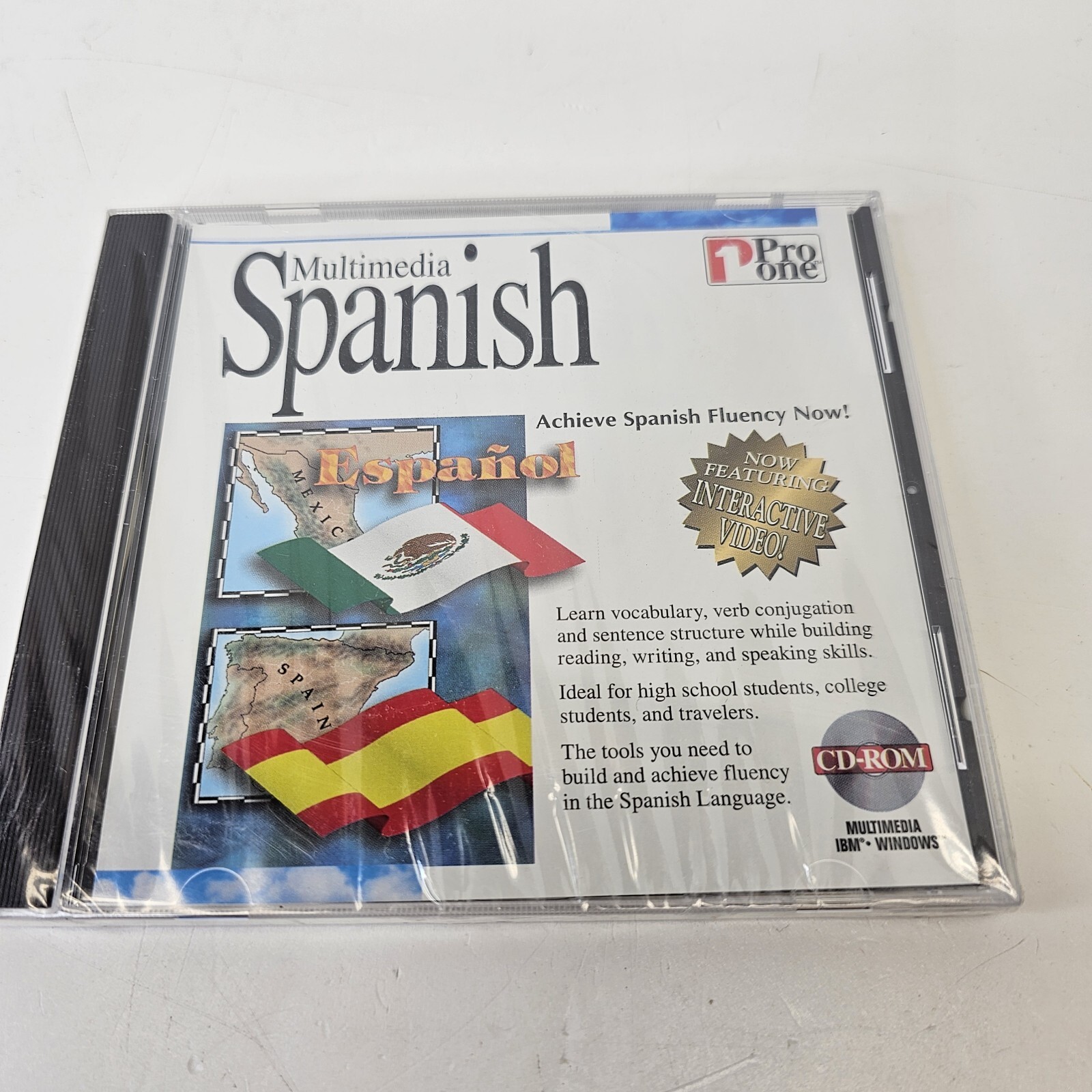 Multimedia Windows Spanish Learn To Speak Spanish CD-ROM 1990s Vintage