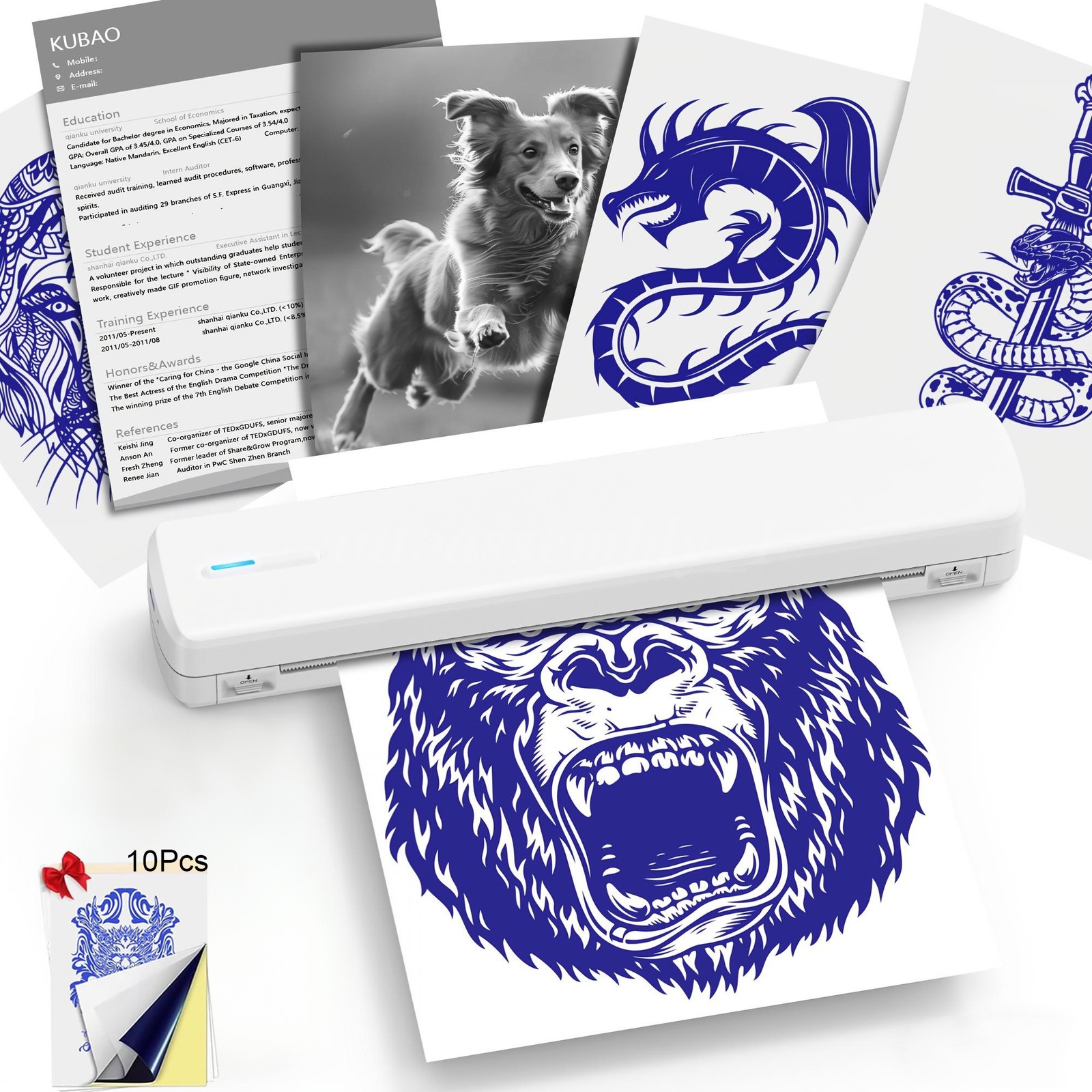 Thermal Stencil Paper Printer Tattoo Transfer Copier Machine Equipment Portable