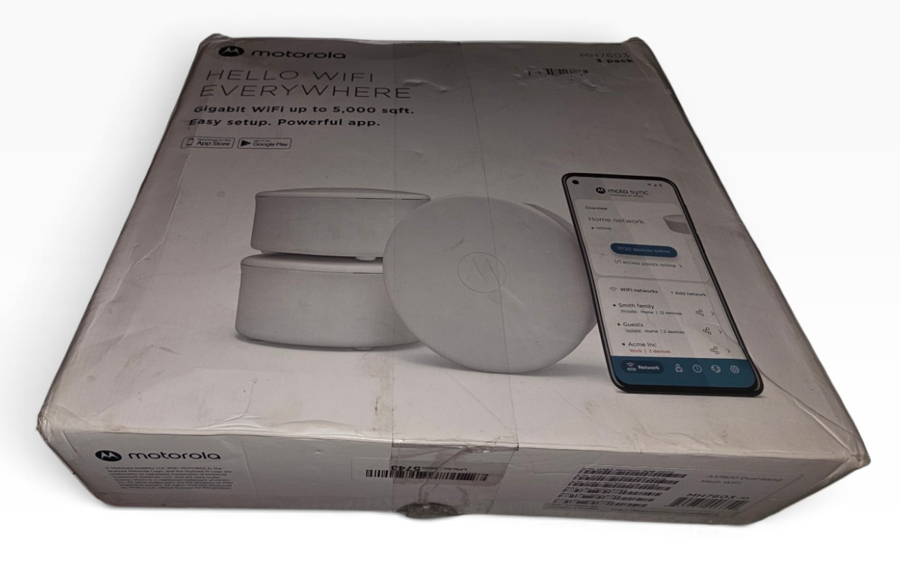 Motorola MH7603-10 AX1800 Dual-Band Mesh WiFi System 3-Pack Open Box