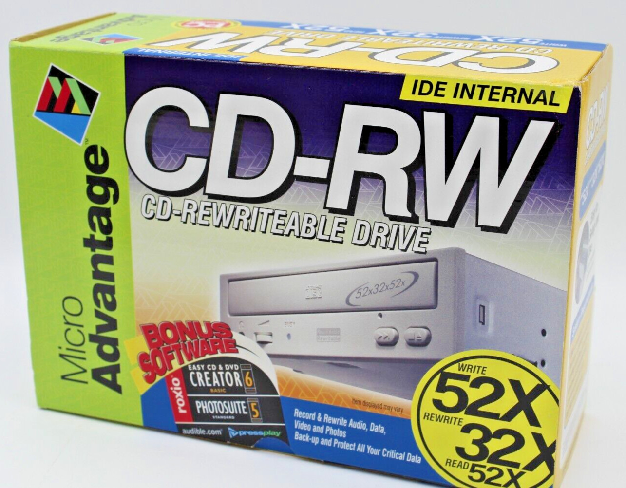 Micro Advantage CD-RW 52x32x52x Rewriteable Drive / NEW in Open Box