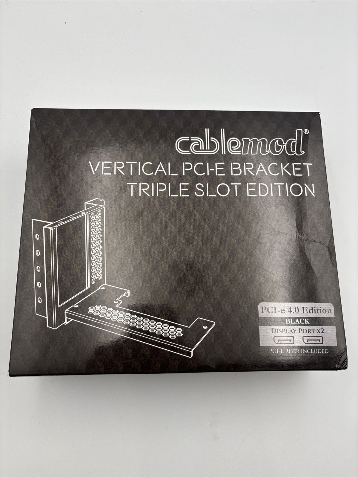 CableMod Vertical PCI-e Bracket PCI-e 4.0 Edition (Black, 2x DisplayPort) New
