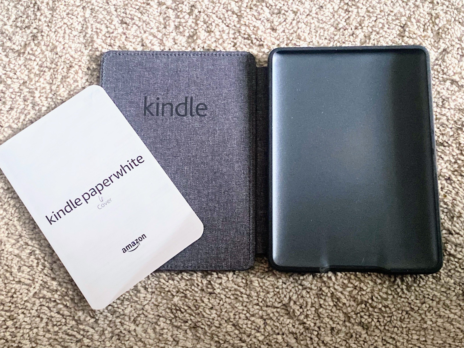 Kindle Black E Reader Case With Decorative Silver magnetic tab