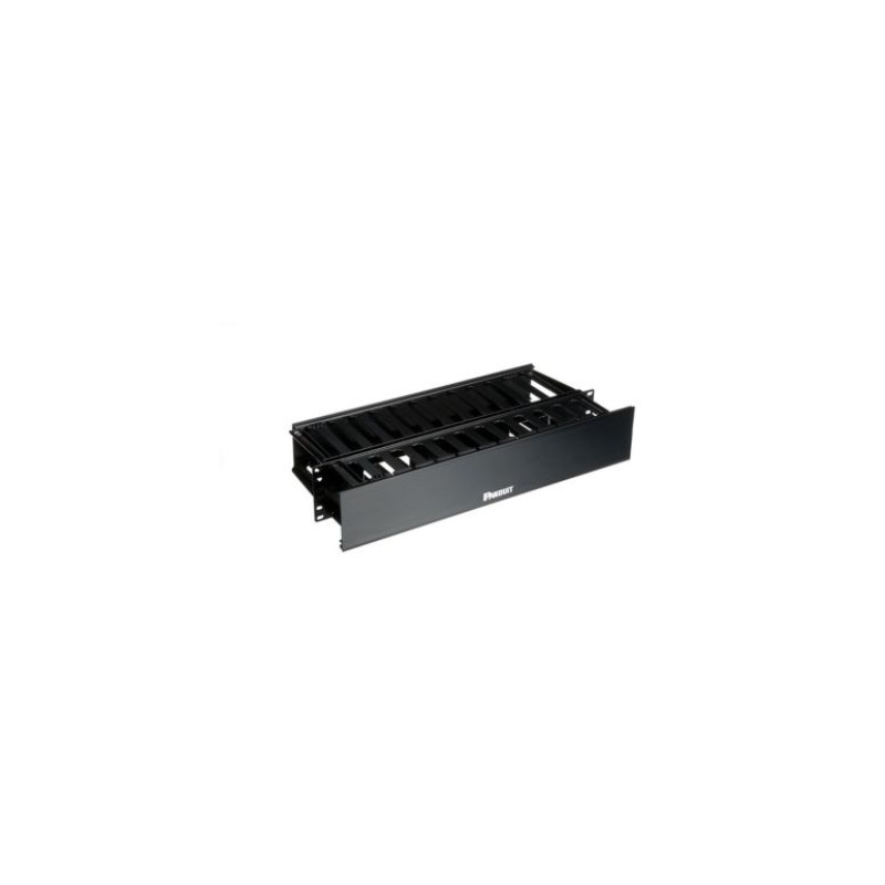 Panduit WMPH2E Horizontal Dual-Sided Cable Manager 2RU 8.9" Depth Clips Black