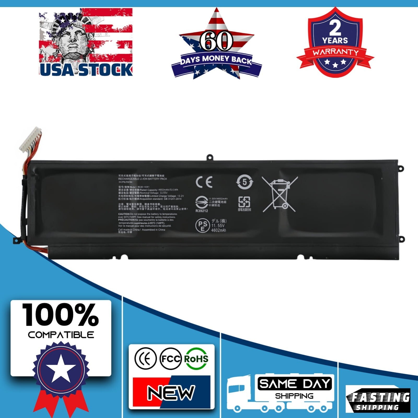 New Original RC30-0281 Battery for Razer Blade Stealth 13 RZ09-0310 RC30-028102