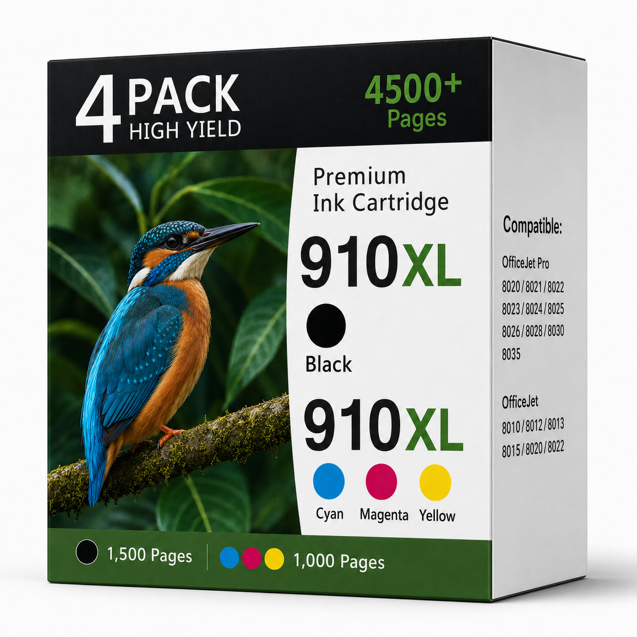 910XL Ink Cartridges for 4 Pack Replacement  for OfficeJet Pro 8025e 8025 8028e