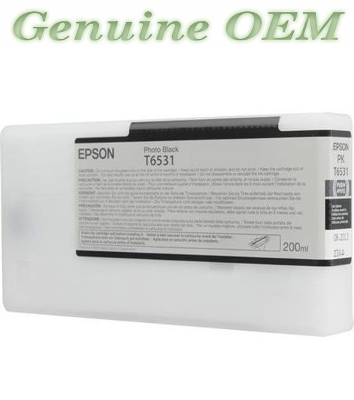 T653100 Original OEM Epson T6531 Ink Cartridge, Photo Black Standard Yield