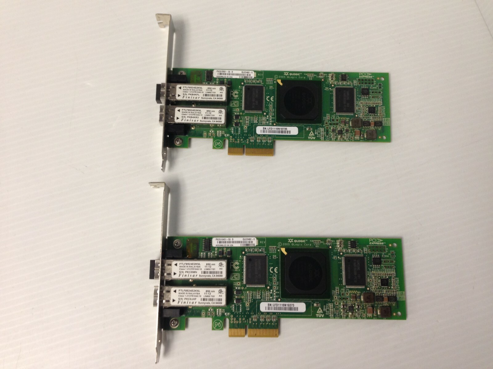 Lot Of 2 QLogic QLE2462-E 4Gb Dual Port Fibre Channel PCIe 