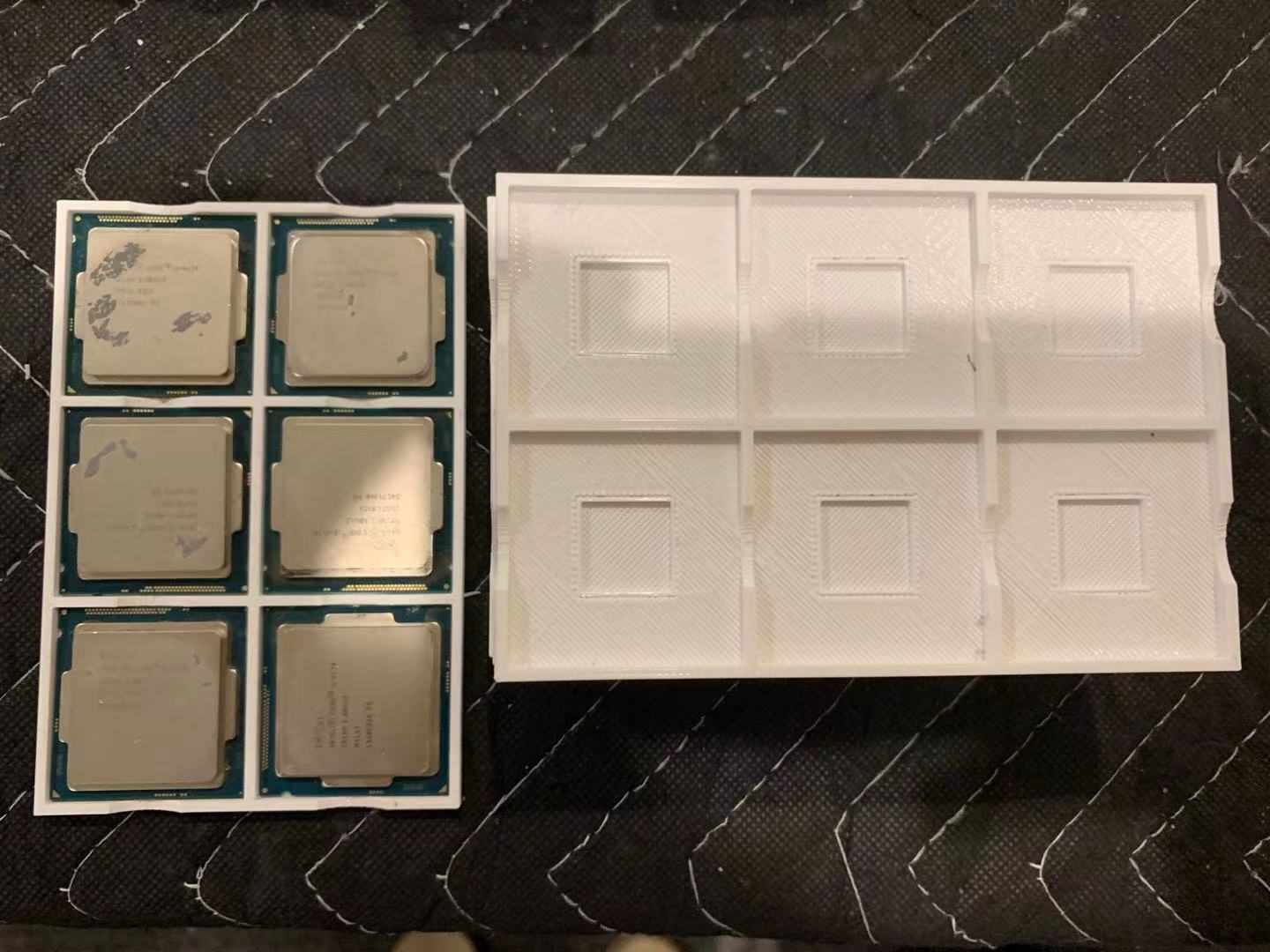 20 PCS WHITE SMALLEST STRONGEST 6-CPU TRAY HOLDER Intel i3, i5, i7, i9