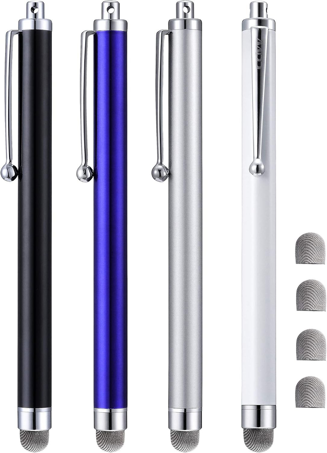 Stylus, 4 Pcs 5.0 Inch Mesh Fiber Tip Stylus Pens for Touch Screen, Compatible