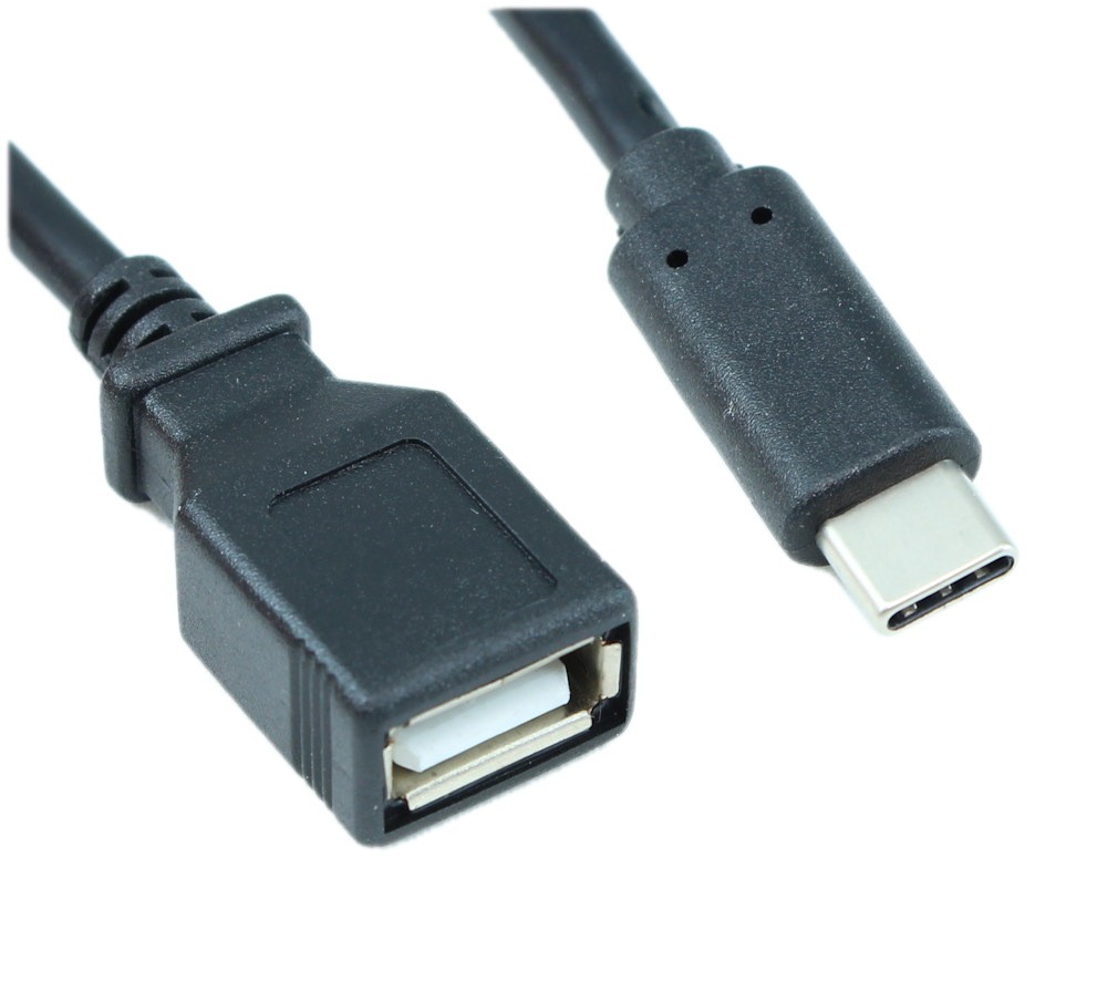 6inch OTG USB 2.0 Type-C Male to Type A Female  Black