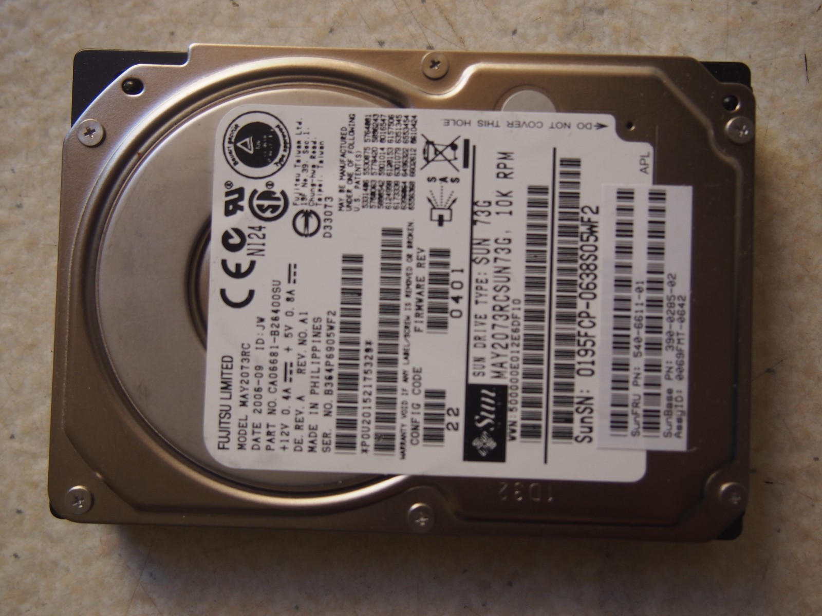Fujitsu 73GB 10K RPM SAS MAY2073RC Hard Drive 