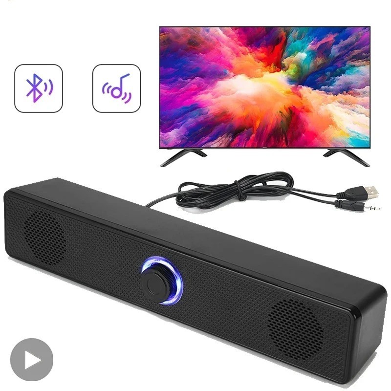Stereo Bass Sound Computer Speakers 3.5mm USB Wired Soundbar for Desktop Laptop