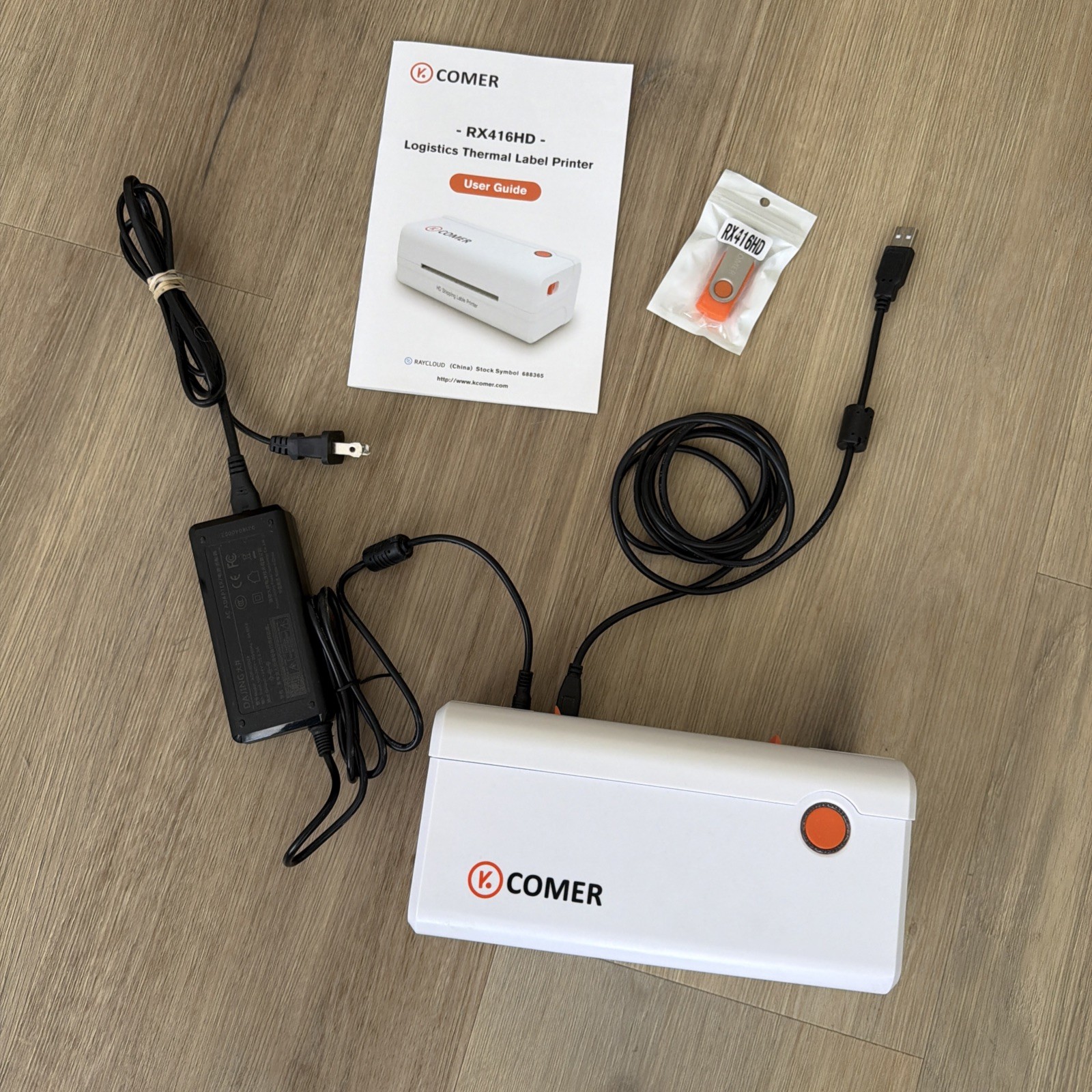 K Comer Label Printer 150mm/s High-Speed 4x6 Direct Thermal Model RX416HD