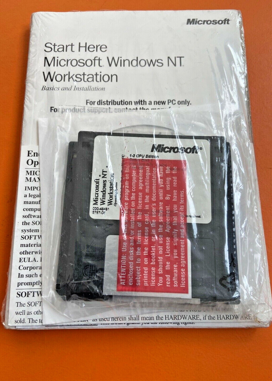 Microsoft Windows NT Workstation 4.0 Full Version New 