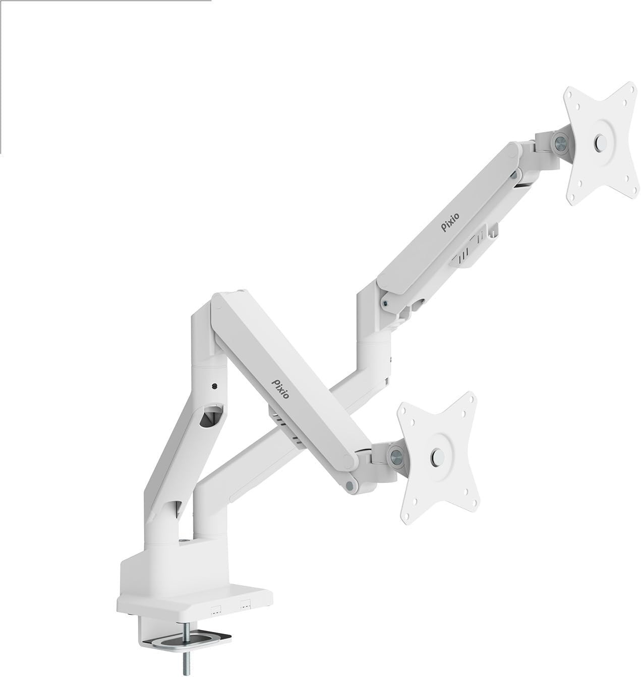 Pixio PS1D Wave White Dual Monitor Arm 32in