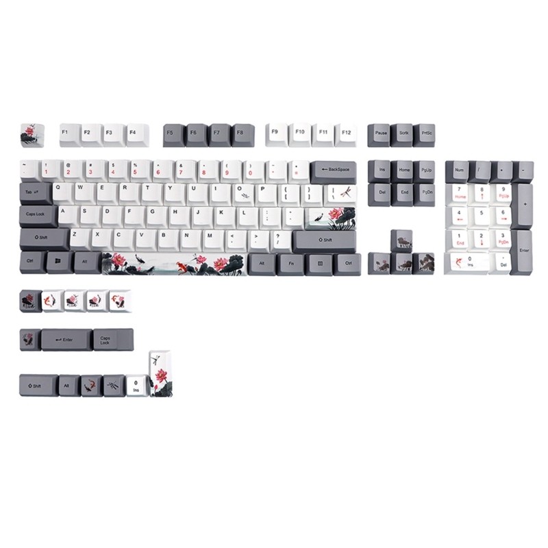 Ergonomic 118Key PBT Keycap Set for Mechanical Keyboards Dye Sublimations