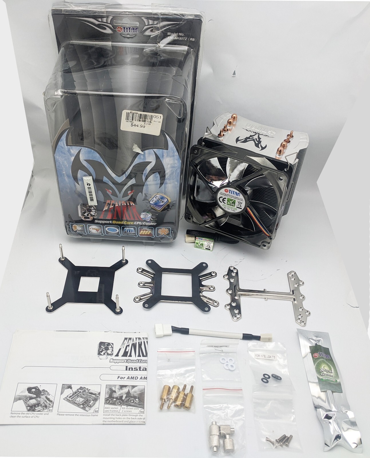 Titan Fenrir 4x Copper Heatpipes Intel LGA 1366 i7 CPU Cooler, 120mm 4pin Fan