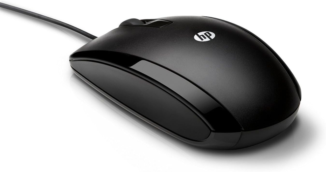 HP X500 USB 3 Button Optical Wired Mouse - Black