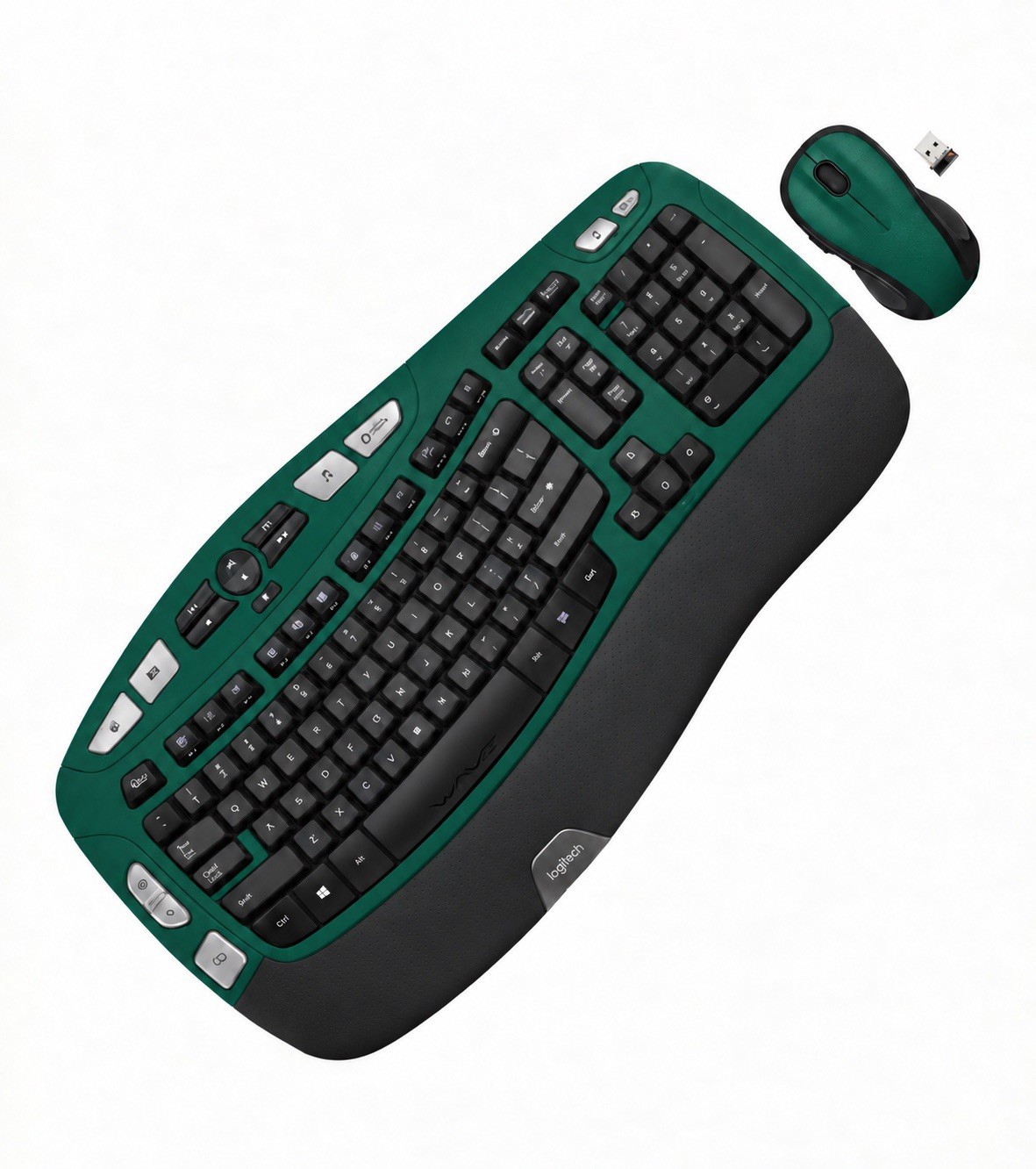 Logitech MK550 Comfort Wave K350 Green Wireless Ergonomic Keyboard M510 Mouse