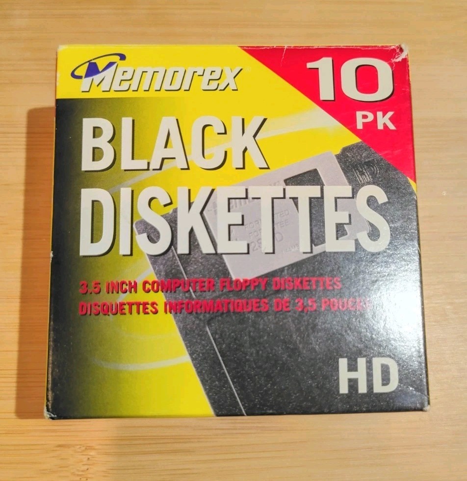 Memorex Black Diskettes 3.5" 2SHD IBM Computer Floppy Disks 8/10 Pack 2003 💾