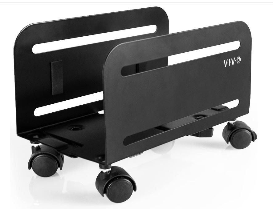 VIVO Computer Desktop Mid Tower Stand Case Rolling Mobile Cart Holder CART-PC01
