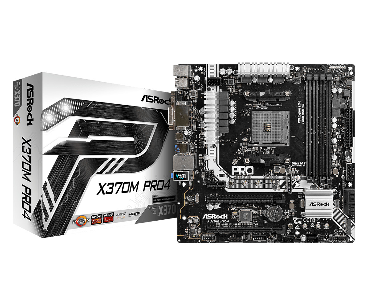 ASRock X370M PRO4 : AM4 X370 DDR4 mATX + IO-Shield Activated w/ Windows 10 & 11
