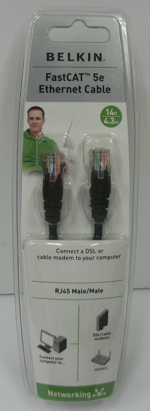 Belkin FastCAT 5e Ethernet Cable RJ45 Male/Male 14' - NEW