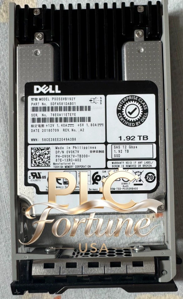 New DELL 0V0K7V V0K7V PX05SVB192Y 1.92TB 2.5" SAS 12Gb MU SSD W/Tray Solid Drive