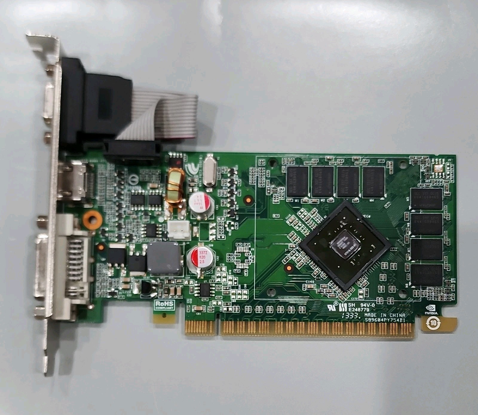 NVIDIA GeForce 210 PCIe Graphics Card VGA HDMI DVI Connectors (No Fan/Heatsink)