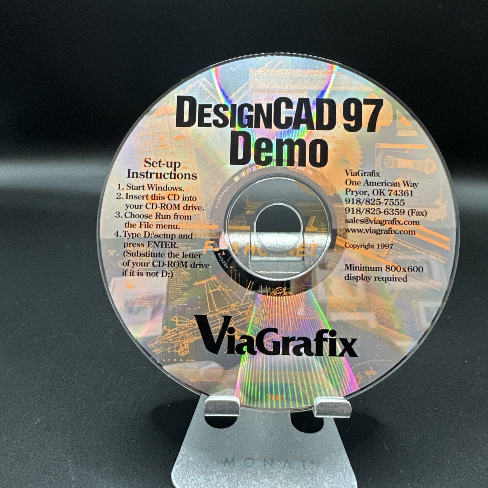 Vintage ViaGrafix DesignCAD 97 2D/3D Software DEMO CD ROM Windows 95