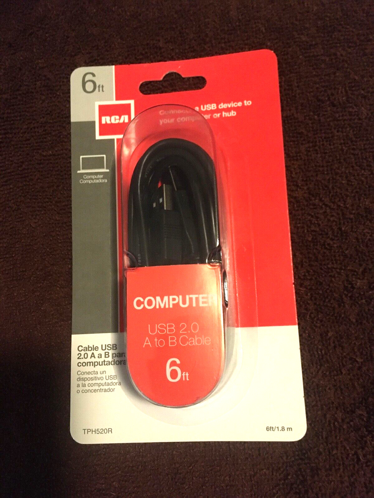 RCA Computer USB 2.0 A to B Cable 6-Feet (TPH520R) 044476051685