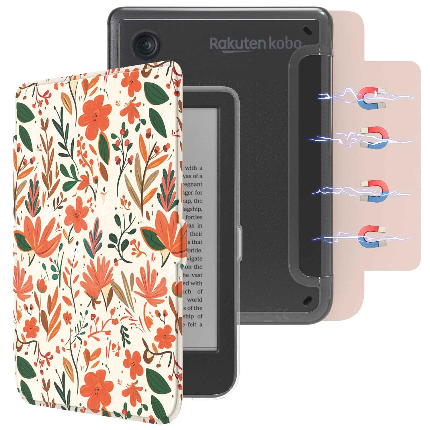 NET-CASE Detachable Magnetic Case for 6" Kobo Clara Colour (2024) /Clara BW(2...