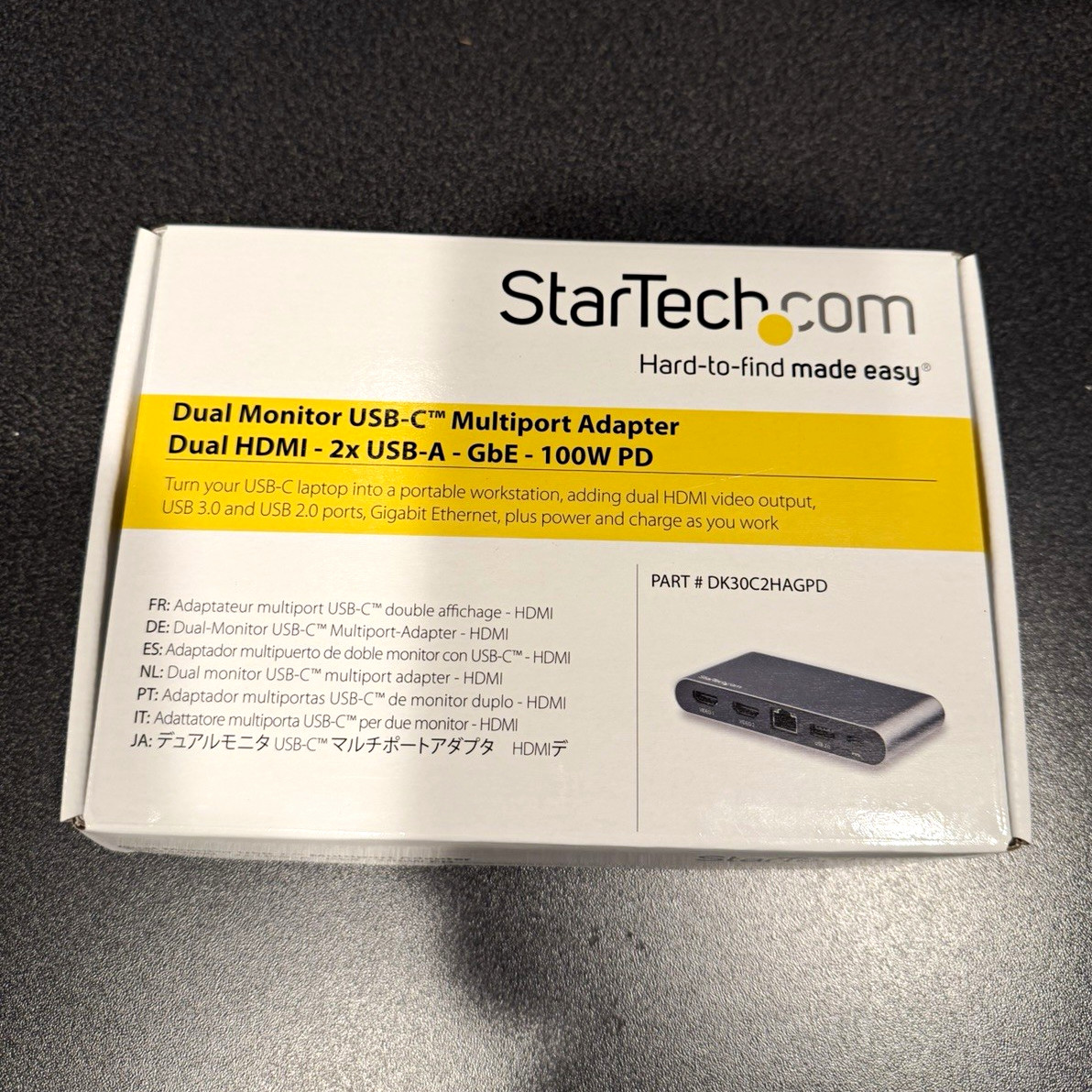 StarTech.com USB-C Adapter Dual HDMI 2x USB-A GbE 100W PD DK30C2HAGPD