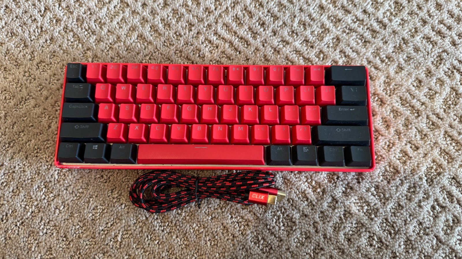 RARE Original Clix x Matrix Official Gaming Keyboard 60% Red Switches
