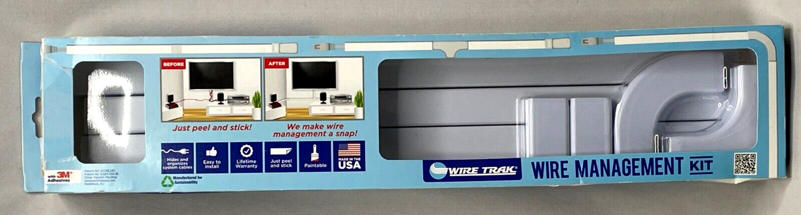 Wire Trak Wire Management Kit - Paintable Peel And Stick Your Way NIP